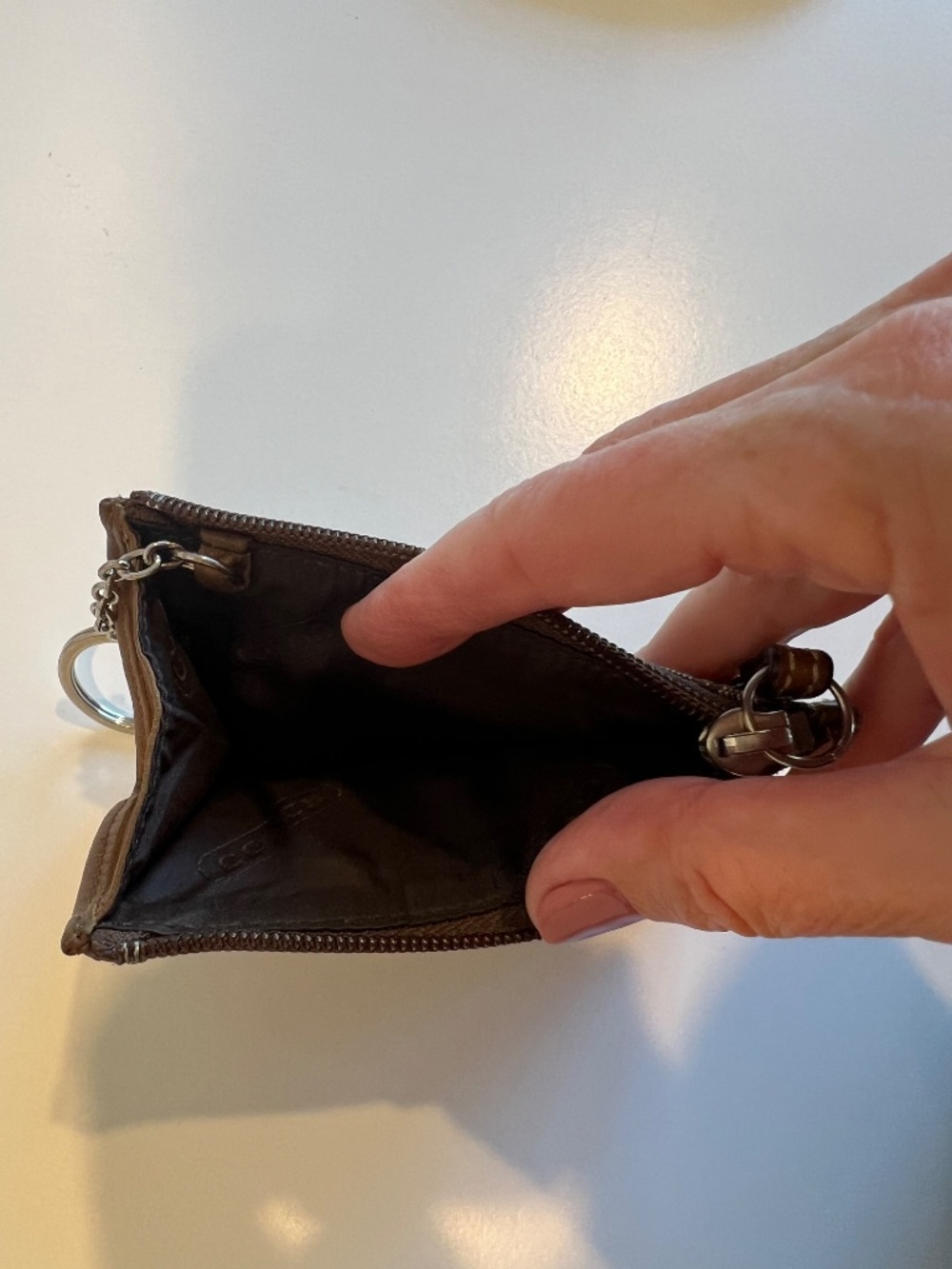 Coach Vintage Signature C Mini Skinny Key Chain Coin Purse - Picture 2 of 2